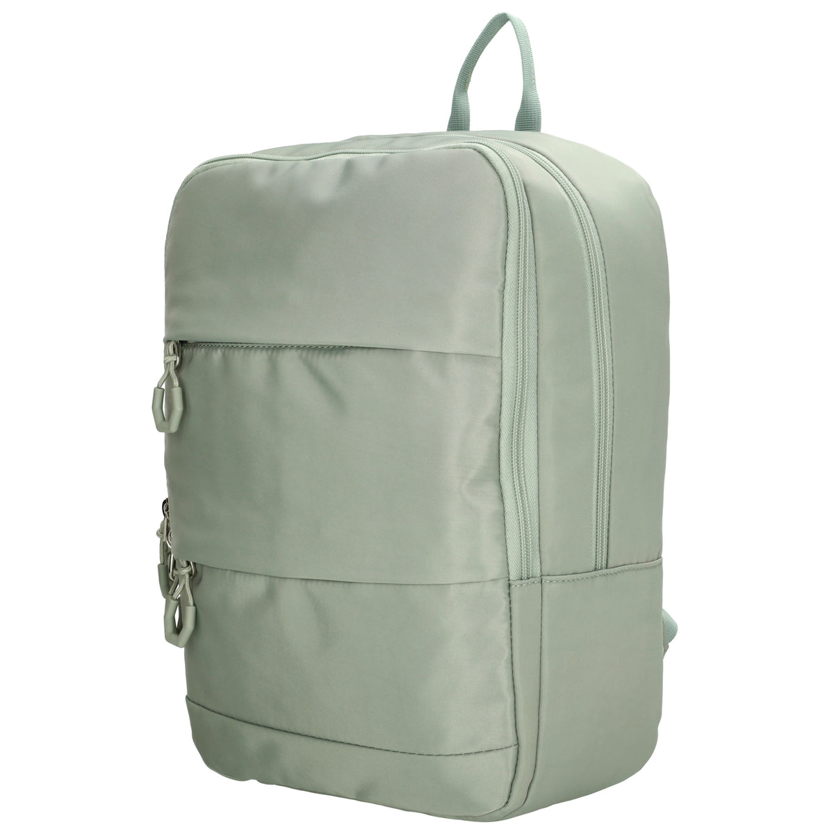 Businessrucksack 25 x 33cm in Hellgrün mit Reißverschluss und Aufsteckfunktion Trolley - leder-accessoires.com