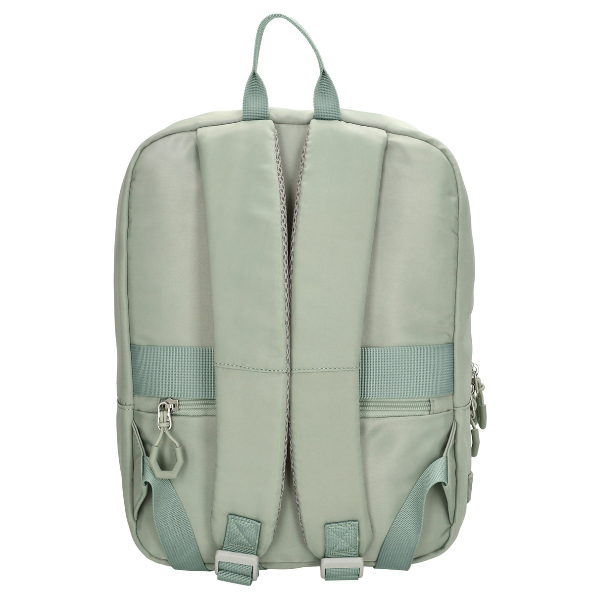 Businessrucksack 25 x 33cm in Hellgrün mit Reißverschluss und Aufsteckfunktion Trolley - leder-accessoires.com