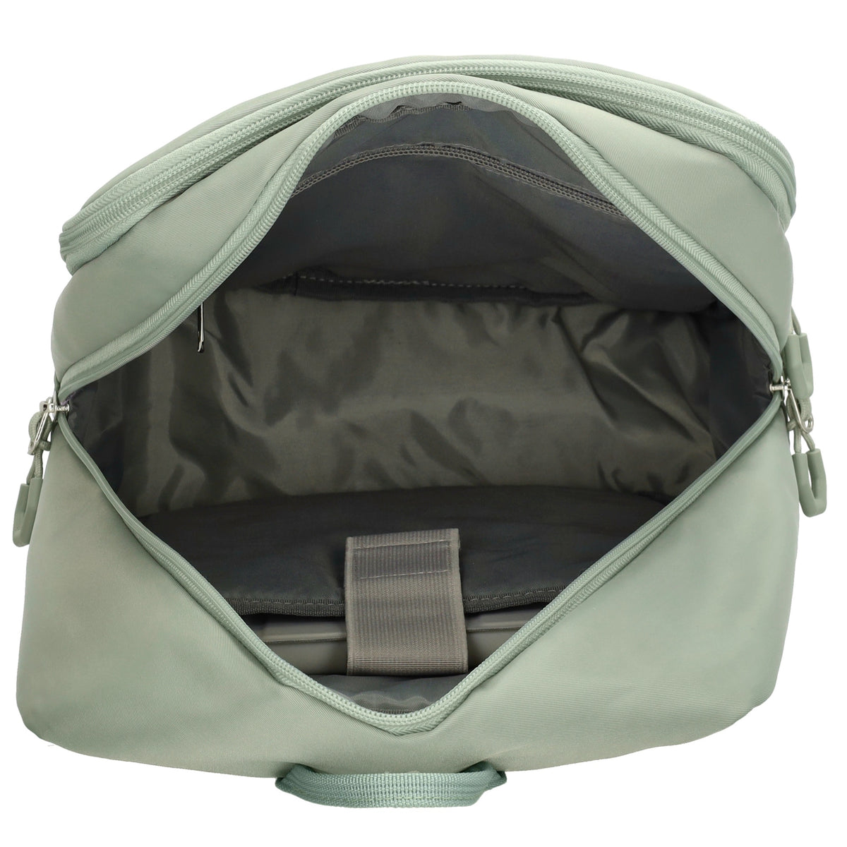 Businessrucksack 25 x 33cm in Hellgrün mit Reißverschluss und Aufsteckfunktion Trolley - leder-accessoires.com