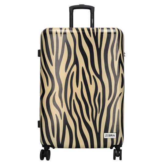 Reisetrolley|Hartschalenkoffer 76cm im Zebra-Look mit 4-Rad - leder-accessoires.com