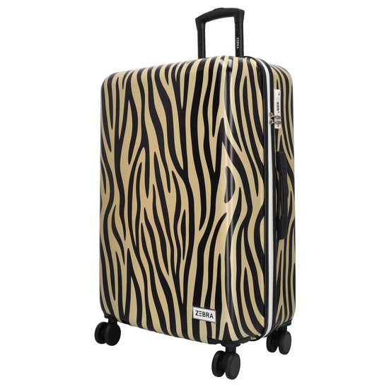 Reisetrolley|Hartschalenkoffer 75cm im Zebra-Look mit 4-Rad - leder-accessoires.com