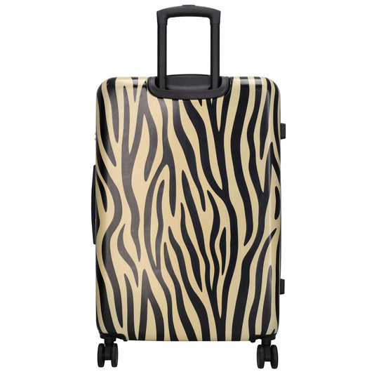 Reisetrolley|Hartschalenkoffer 76cm im Zebra-Look mit 4-Rad - leder-accessoires.com