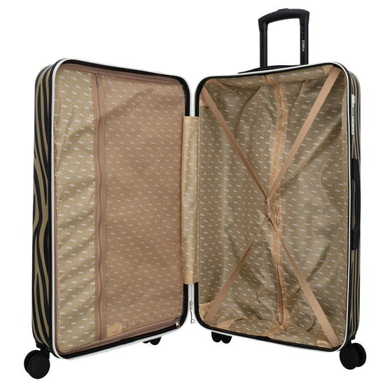 Reisetrolley|Hartschalenkoffer 76cm im Zebra-Look mit 4-Rad - leder-accessoires.com