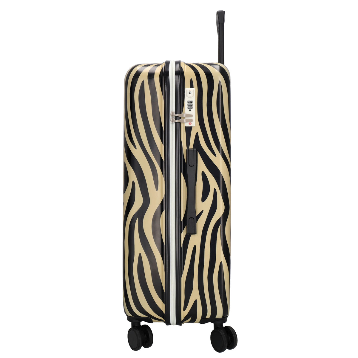 Reisetrolley|Hartschalenkoffer 76cm im Zebra-Look mit 4-Rad - leder-accessoires.com