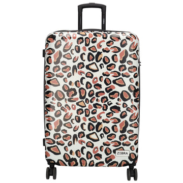 Reisetrolley|Hartschalenkoffer 76cm im Leoparden-Look mit 4-Rad - leder-accessoires.com