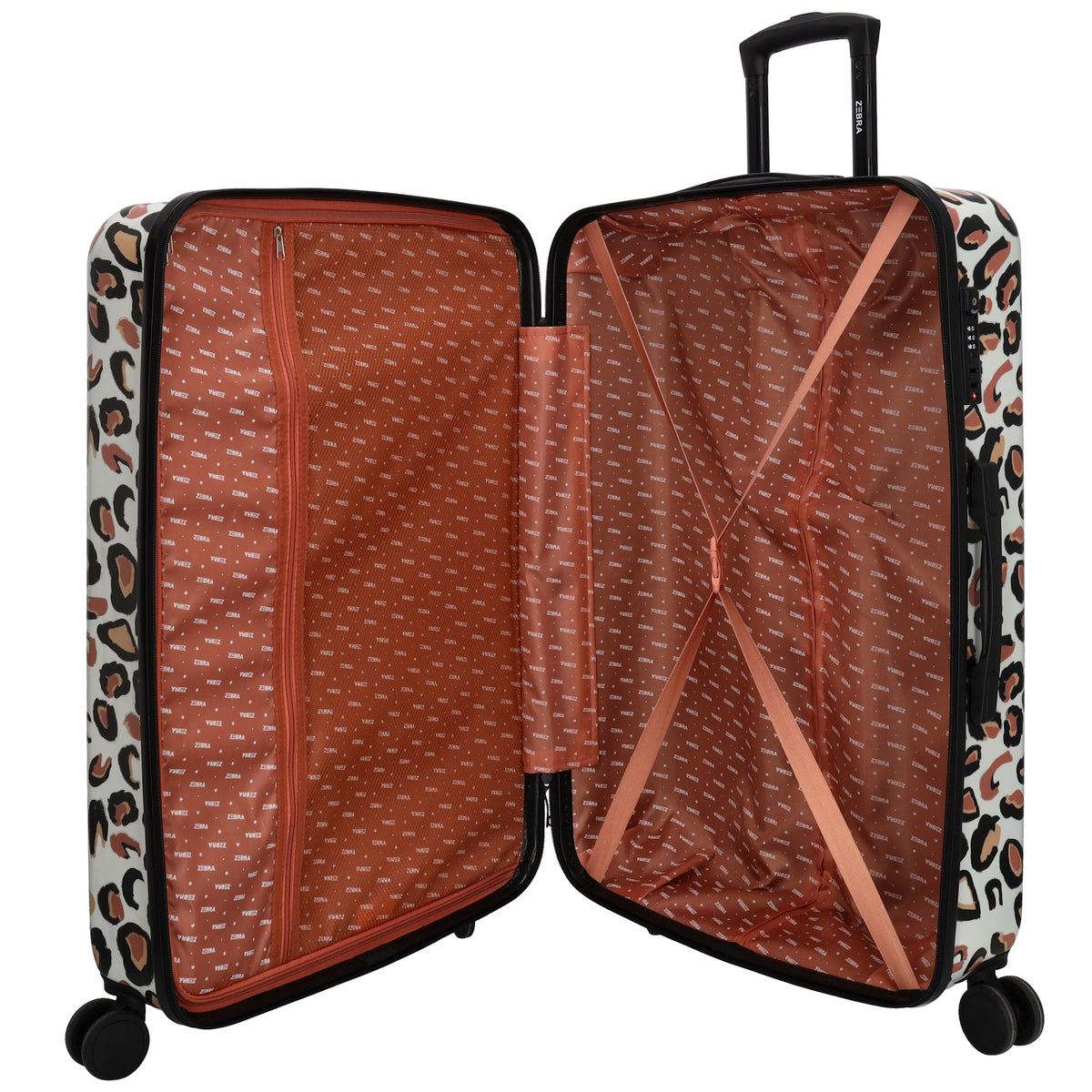Reisetrolley|Hartschalenkoffer 76cm im Leoparden-Look mit 4-Rad - leder-accessoires.com