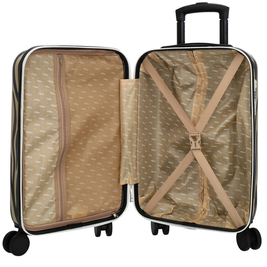 Reisetrolley|Hartschalenkoffer 57cm im Zebra-Look mit 4-Rad - leder-accessoires.com