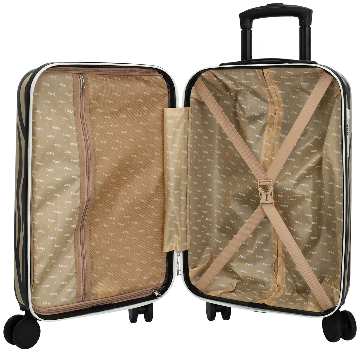 Reisetrolley|Hartschalenkoffer 57cm im Zebra-Look mit 4-Rad - leder-accessoires.com