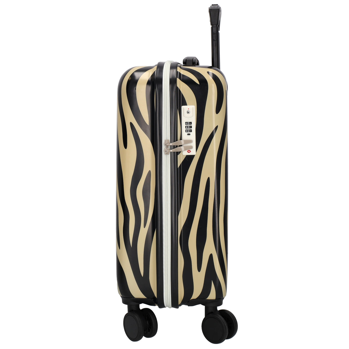 Reisetrolley|Hartschalenkoffer 57cm im Zebra-Look mit 4-Rad - leder-accessoires.com