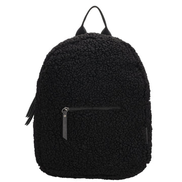 Teddyrucksack 25x32cm in Schwarz mit Reißverschluss - leder-accessoires.com