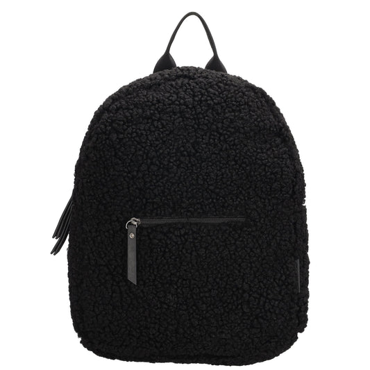 Teddyrucksack 25x32cm in Schwarz mit Reißverschluss - leder-accessoires.com