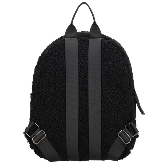 Teddyrucksack 25x32cm in Schwarz mit Reißverschluss - leder-accessoires.com