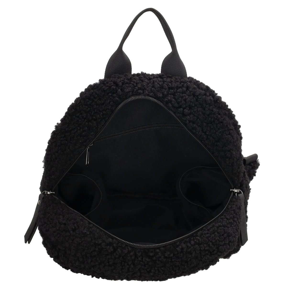 Teddyrucksack 25x32cm in Schwarz mit Reißverschluss - leder-accessoires.com