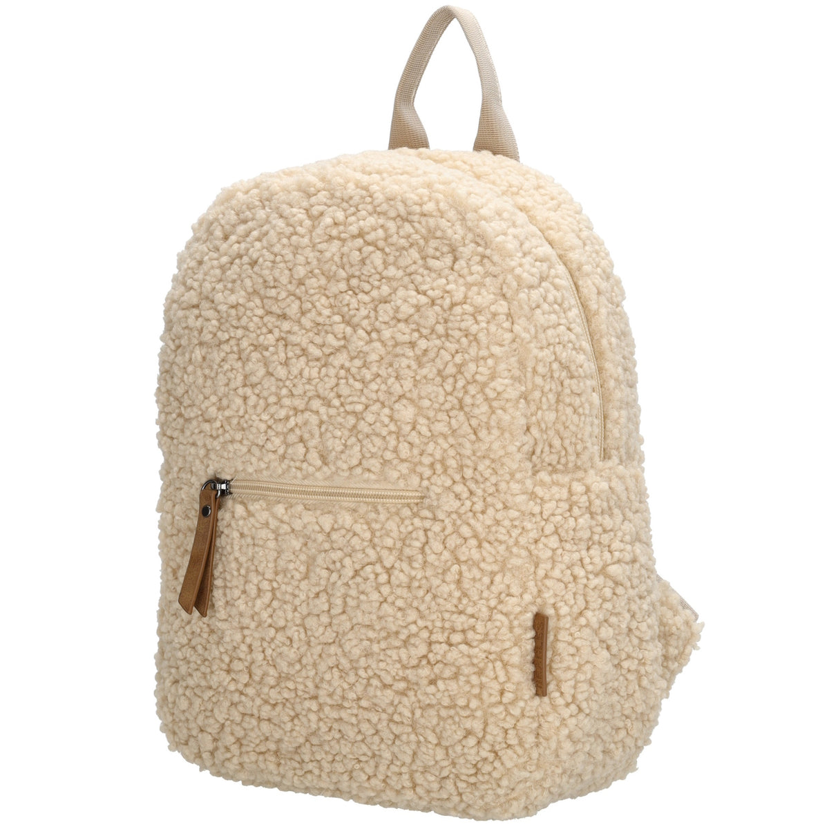Teddyrucksack 25x32cm in Beige mit Reißverschluss - leder-accessoires.com