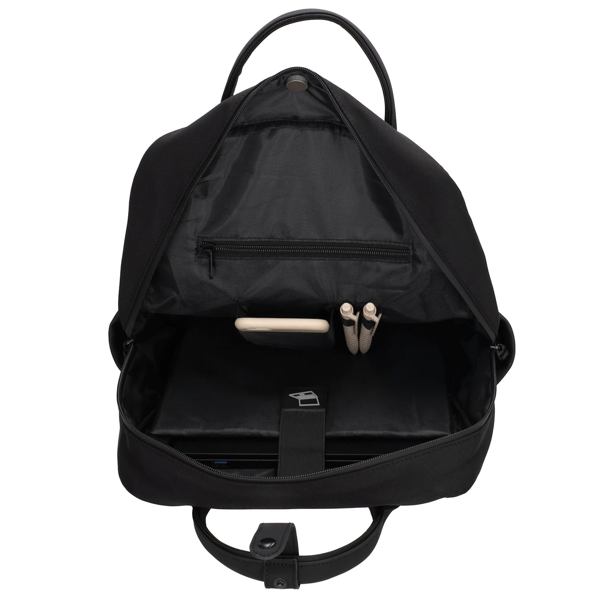 Business-|Schulrucksack 21 x 37cm in Schwarz mit Aufsteckfunktion Trolley - leder-accessoires.com