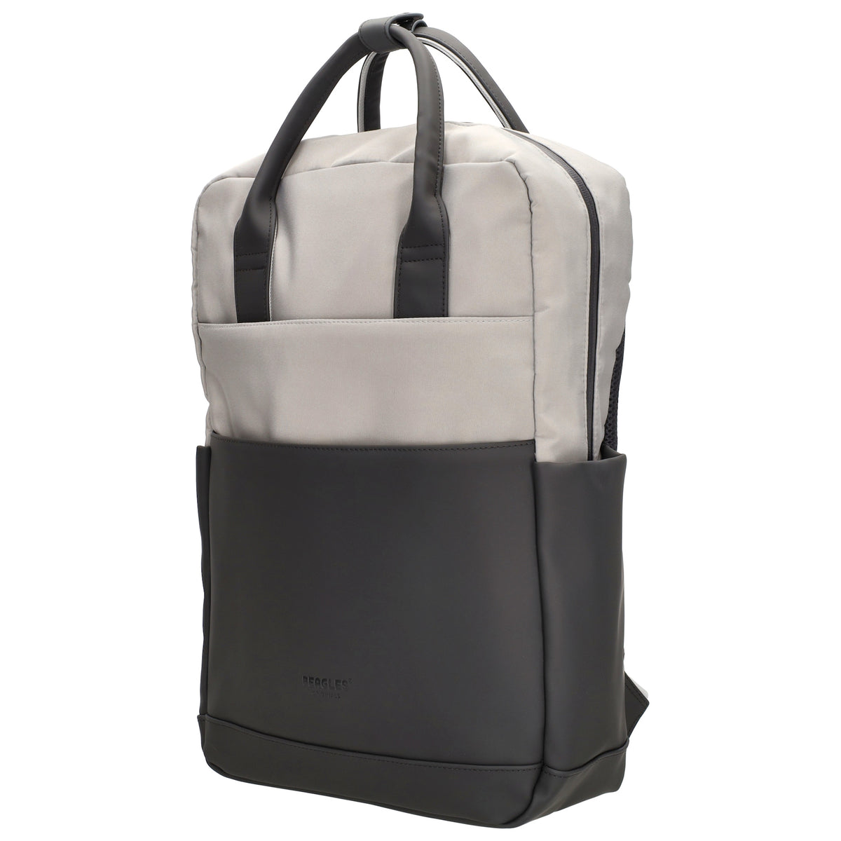 Business-|Schulrucksack 21 x 37cm in Grau mit Aufsteckfunktion Trolley - leder-accessoires.com