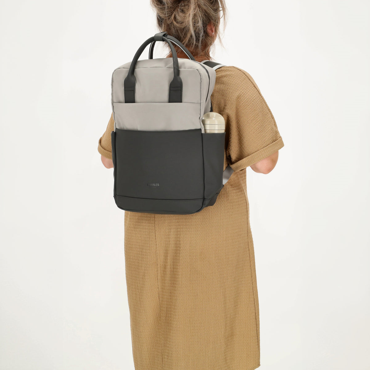 Business-|Schulrucksack 21 x 37cm in Grau mit Aufsteckfunktion Trolley - leder-accessoires.com