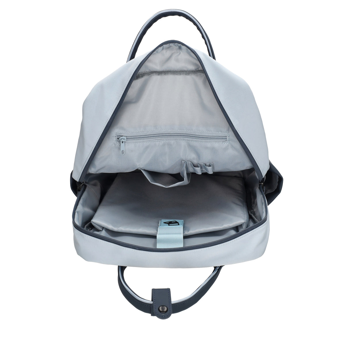 Business-|Schulrucksack 21 x 37cm in Blau mit Aufsteckfunktion Trolley - leder-accessoires.com