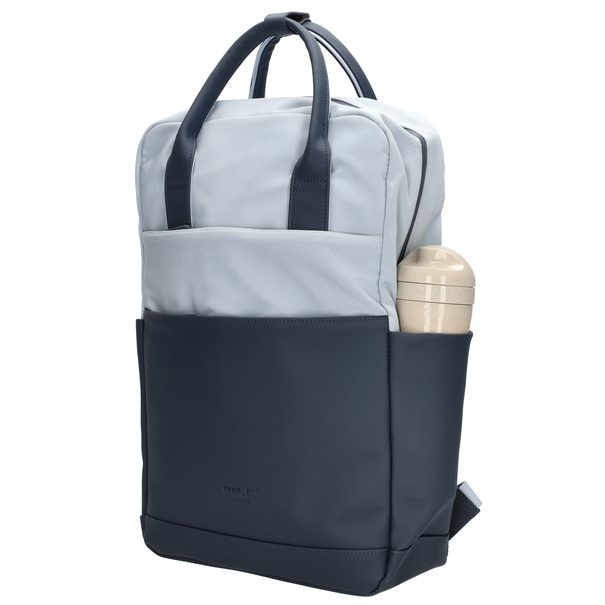 Business-|Schulrucksack 21 x 37cm in Blau mit Aufsteckfunktion Trolley - leder-accessoires.com