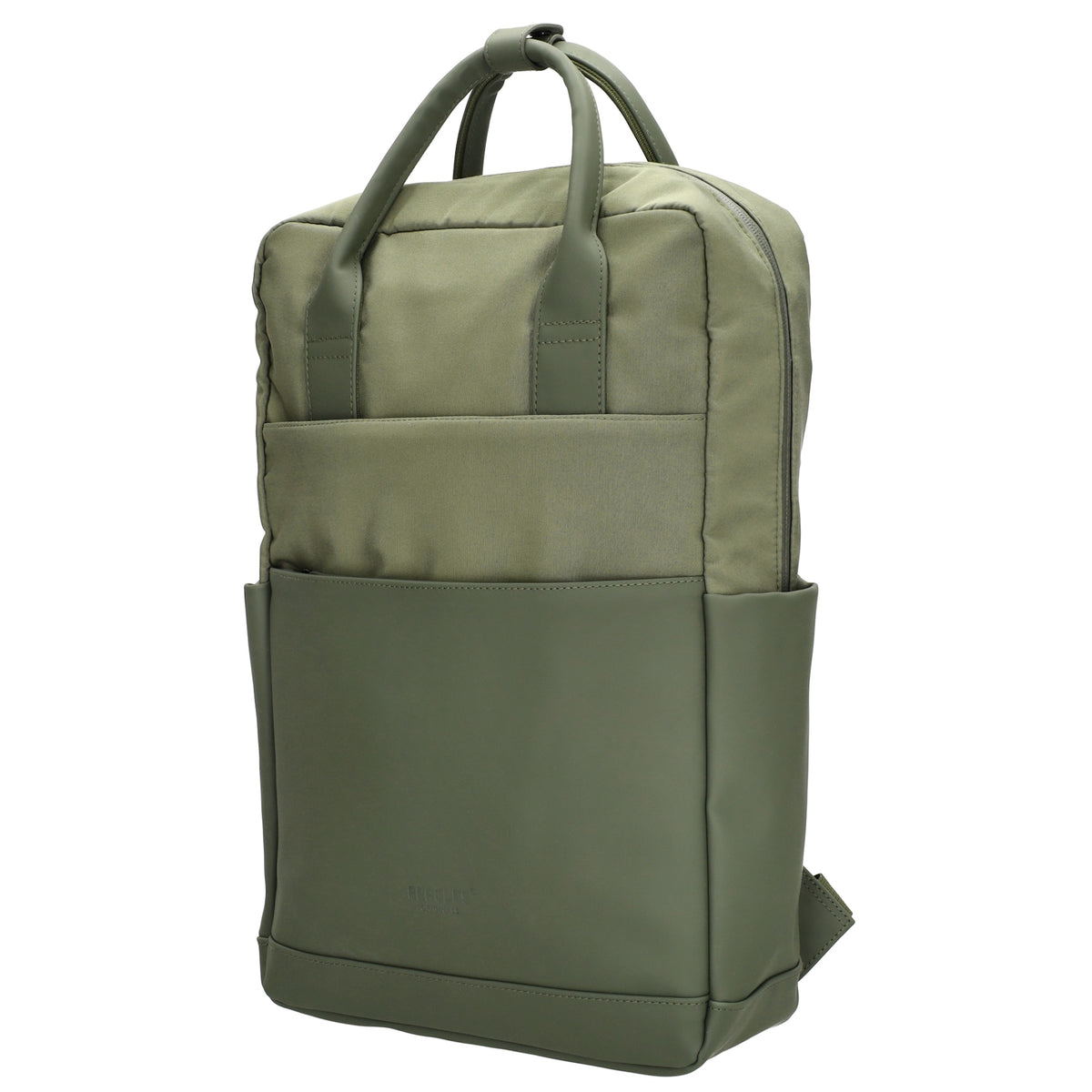 Business-|Schulrucksack 21 x 37cm in Olivgrün mit Aufsteckfunktion Trolley - leder-accessoires.com