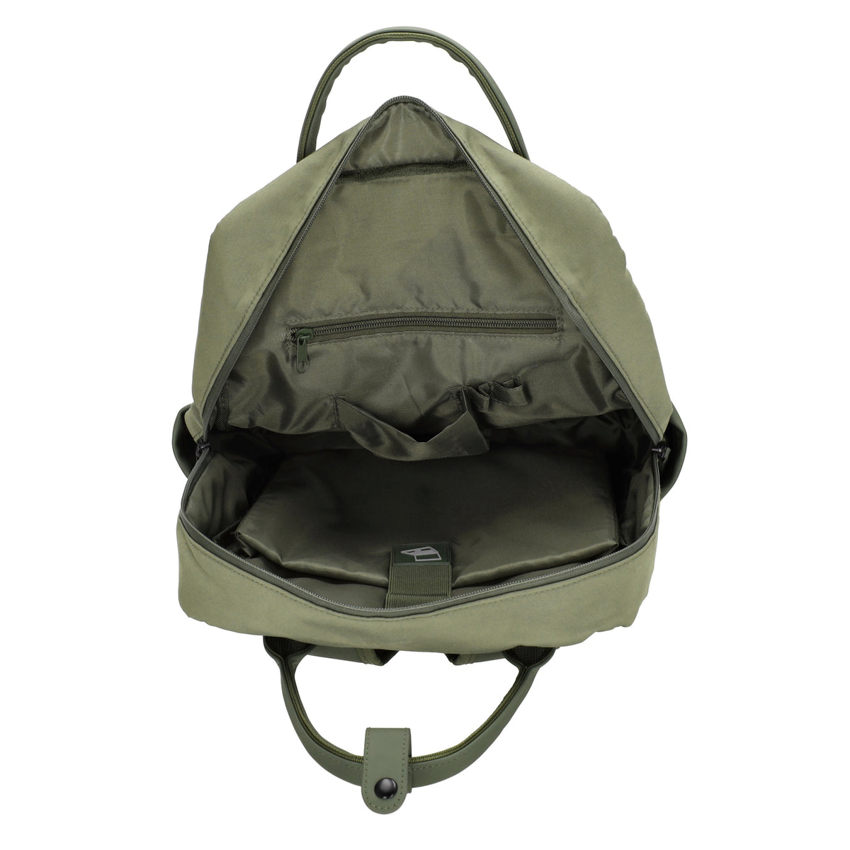 Business-|Schulrucksack 21 x 37cm in Olivgrün mit Aufsteckfunktion Trolley - leder-accessoires.com