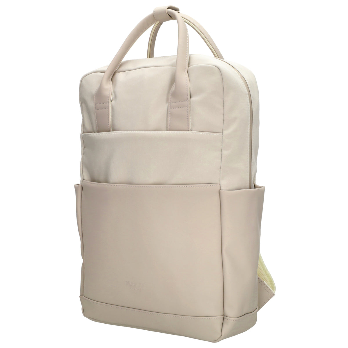 Business-|Schulrucksack 21 x 37cm in Creme mit Aufsteckfunktion Trolley - leder-accessoires.com