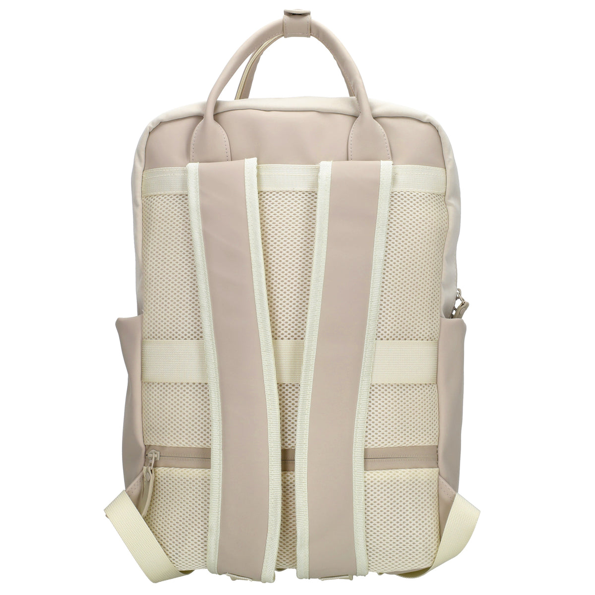 Business-|Schulrucksack 21 x 37cm in Creme mit Aufsteckfunktion Trolley - leder-accessoires.com