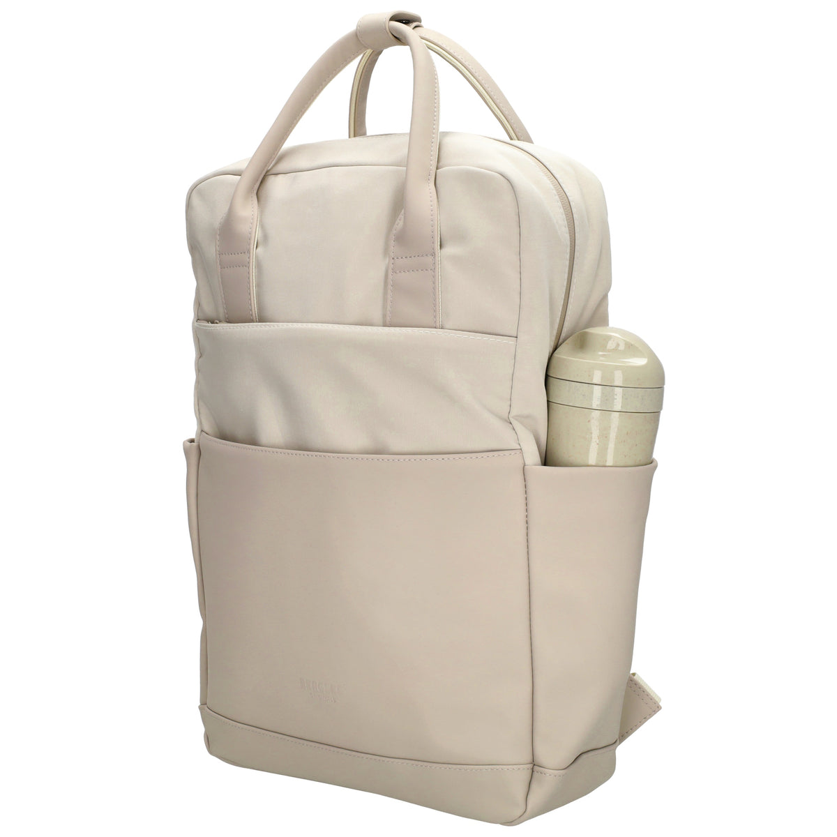 Business-|Schulrucksack 21 x 37cm in Creme mit Aufsteckfunktion Trolley - leder-accessoires.com