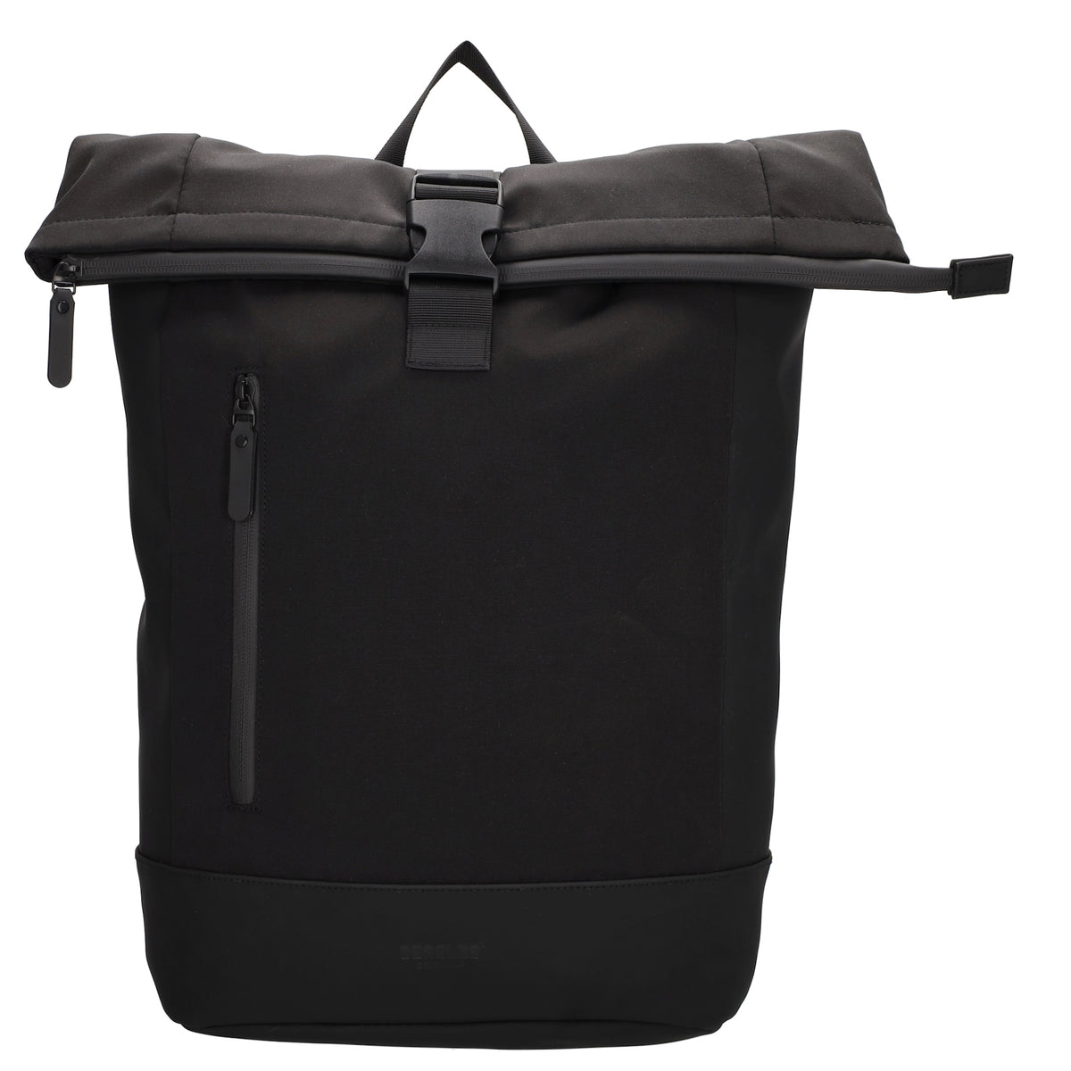 Rolltop-Rucksack 46x38cm in Schwarz mit Reißverschluss und Reißverschlussfach - leder-accessoires.com