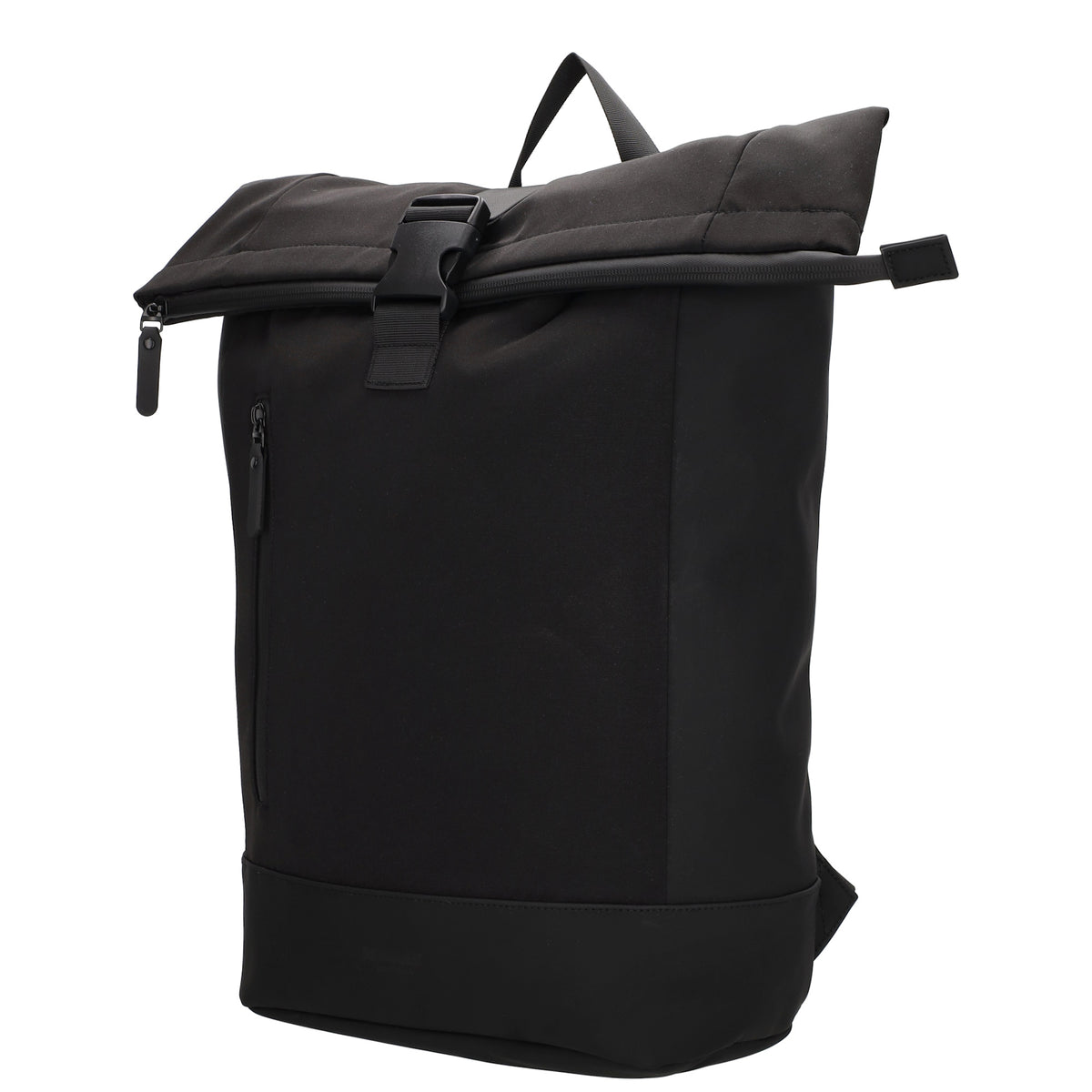 Rolltop-Rucksack 46x38cm in Schwarz mit Reißverschluss und Reißverschlussfach - leder-accessoires.com