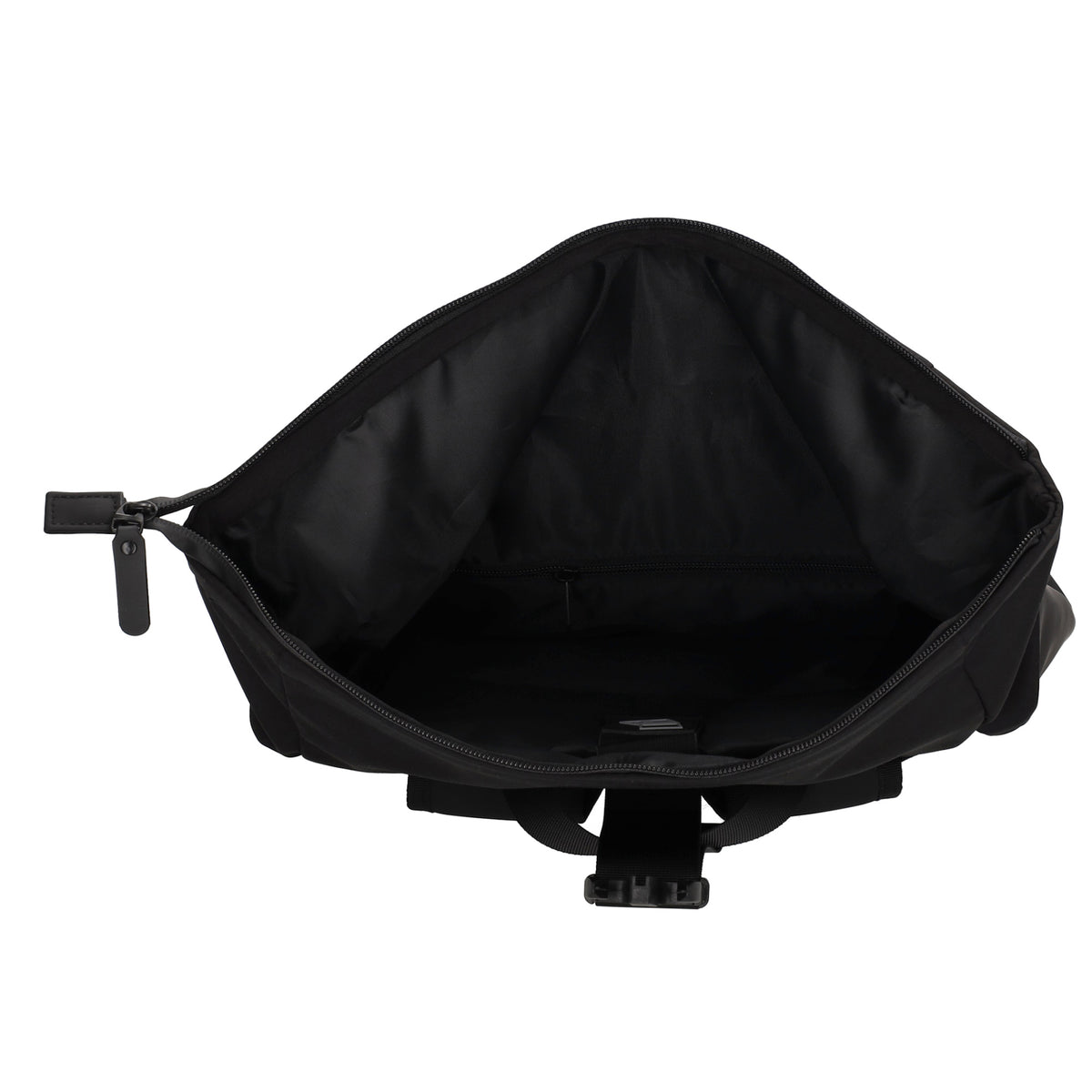 Rolltop-Rucksack 46x38cm in Schwarz mit Reißverschluss und Reißverschlussfach - leder-accessoires.com