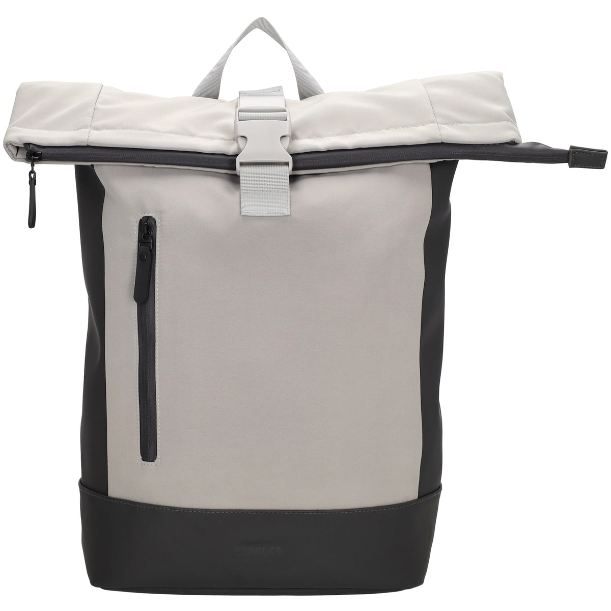 Rolltop-Rucksack 46x38cm in Grau mit Reißverschluss und Reißverschlussfach - leder-accessoires.com