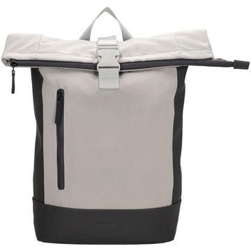 Rolltop-Rucksack 46x38cm in Grau mit Reißverschluss und Reißverschlussfach - leder-accessoires.com
