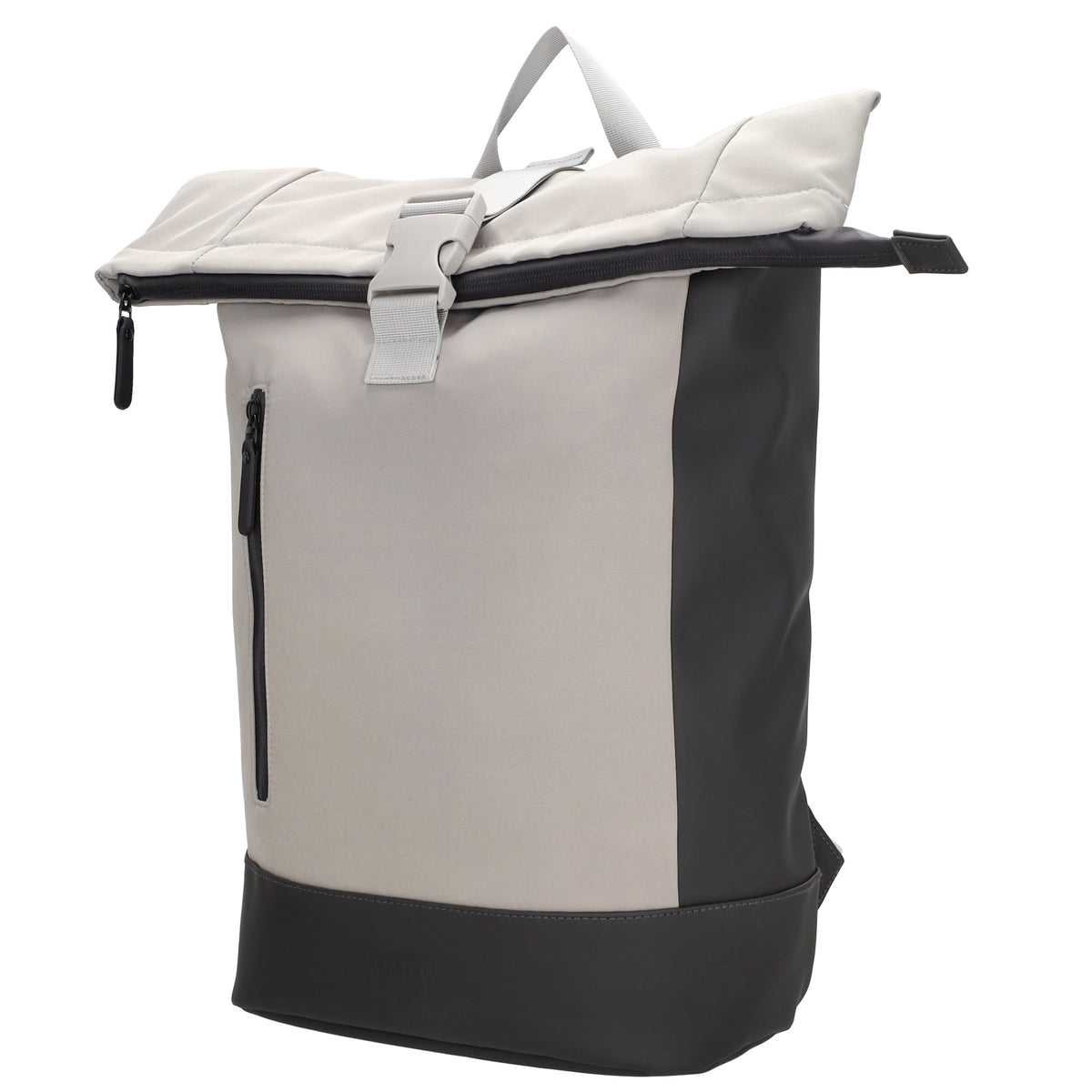 Rolltop-Rucksack 46x38cm in Grau mit Reißverschluss und Reißverschlussfach - leder-accessoires.com