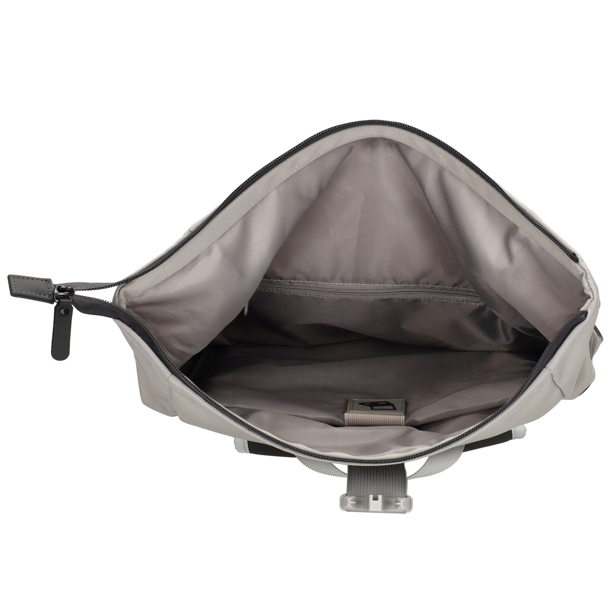 Rolltop-Rucksack 46x38cm in Grau mit Reißverschluss und Reißverschlussfach - leder-accessoires.com