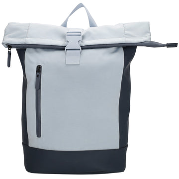 Rolltop-Rucksack 46x38cm in Hellblau mit Reißverschluss und Reißverschlussfach - leder-accessoires.com