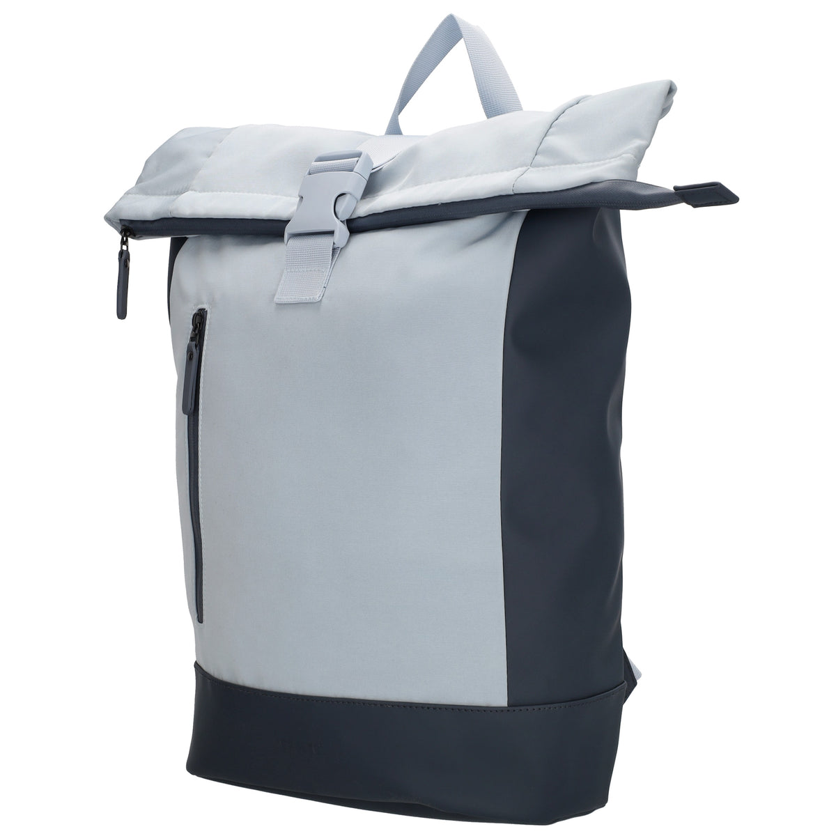 Rolltop-Rucksack 46x38cm in Hellblau mit Reißverschluss und Reißverschlussfach - leder-accessoires.com