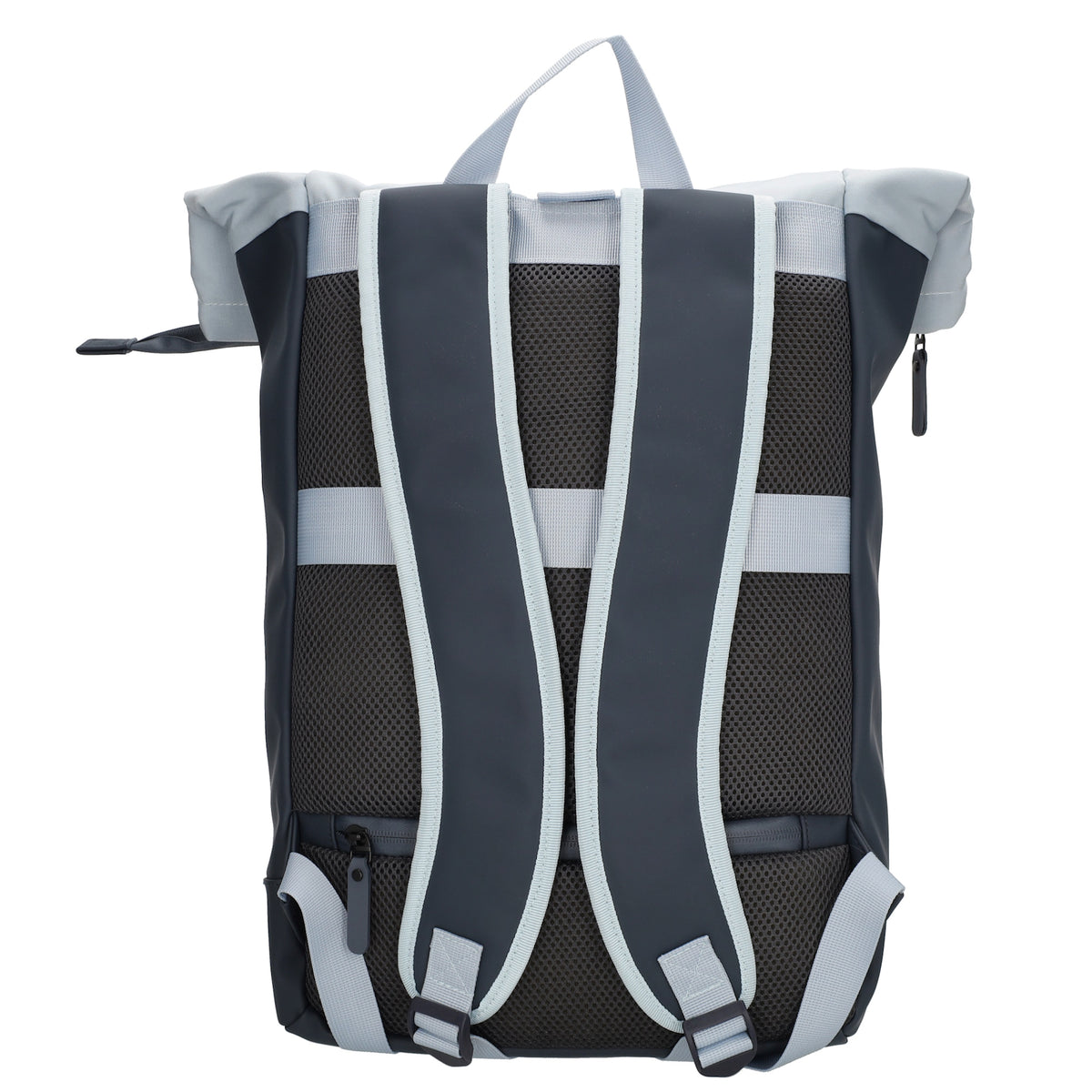 Rolltop-Rucksack 46x38cm in Hellblau mit Reißverschluss und Reißverschlussfach - leder-accessoires.com