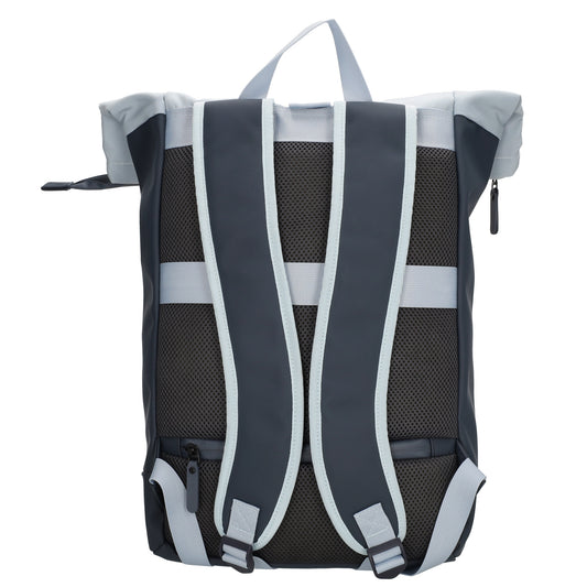 Rolltop-Rucksack 46x38cm in Hellblau mit Reißverschluss und Reißverschlussfach - leder-accessoires.com