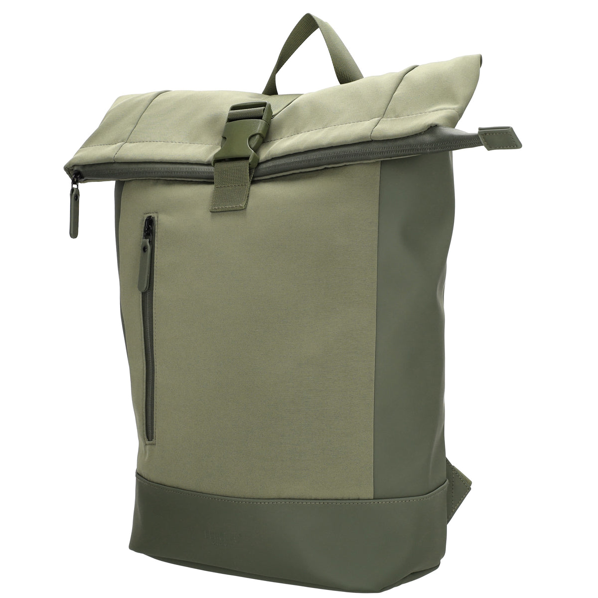Rolltop-Rucksack 46x38cm in Olivgrün mit Reißverschluss und Reißverschlussfach - leder-accessoires.com
