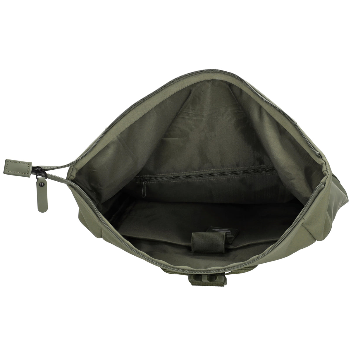 Rolltop-Rucksack 46x38cm in Olivgrün mit Reißverschluss und Reißverschlussfach - leder-accessoires.com