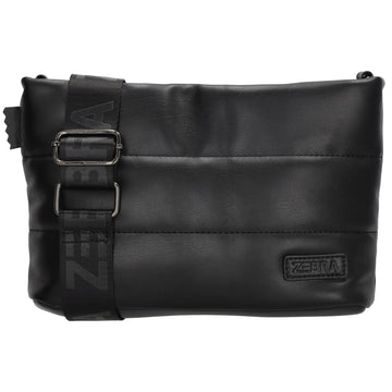 Umhängetasche gesteppt 24x16cm in Schwarz aus Kunstleder - leder-accessoires.com