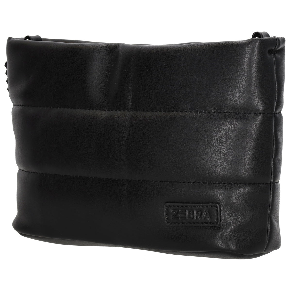 Umhängetasche gesteppt 24x16cm in Schwarz aus Kunstleder - leder-accessoires.com
