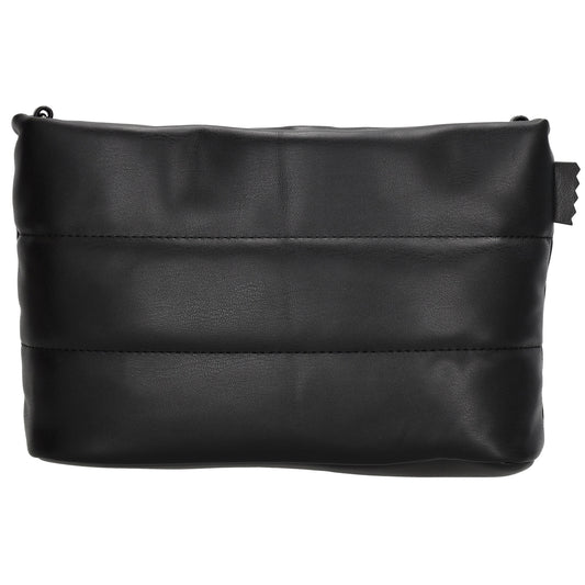 Umhängetasche gesteppt 24x16cm in Schwarz aus Kunstleder - leder-accessoires.com