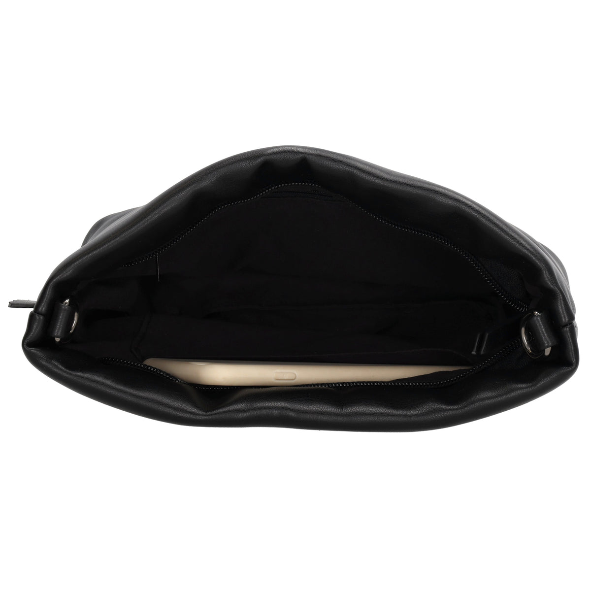 Umhängetasche gesteppt 24x16cm in Schwarz aus Kunstleder - leder-accessoires.com