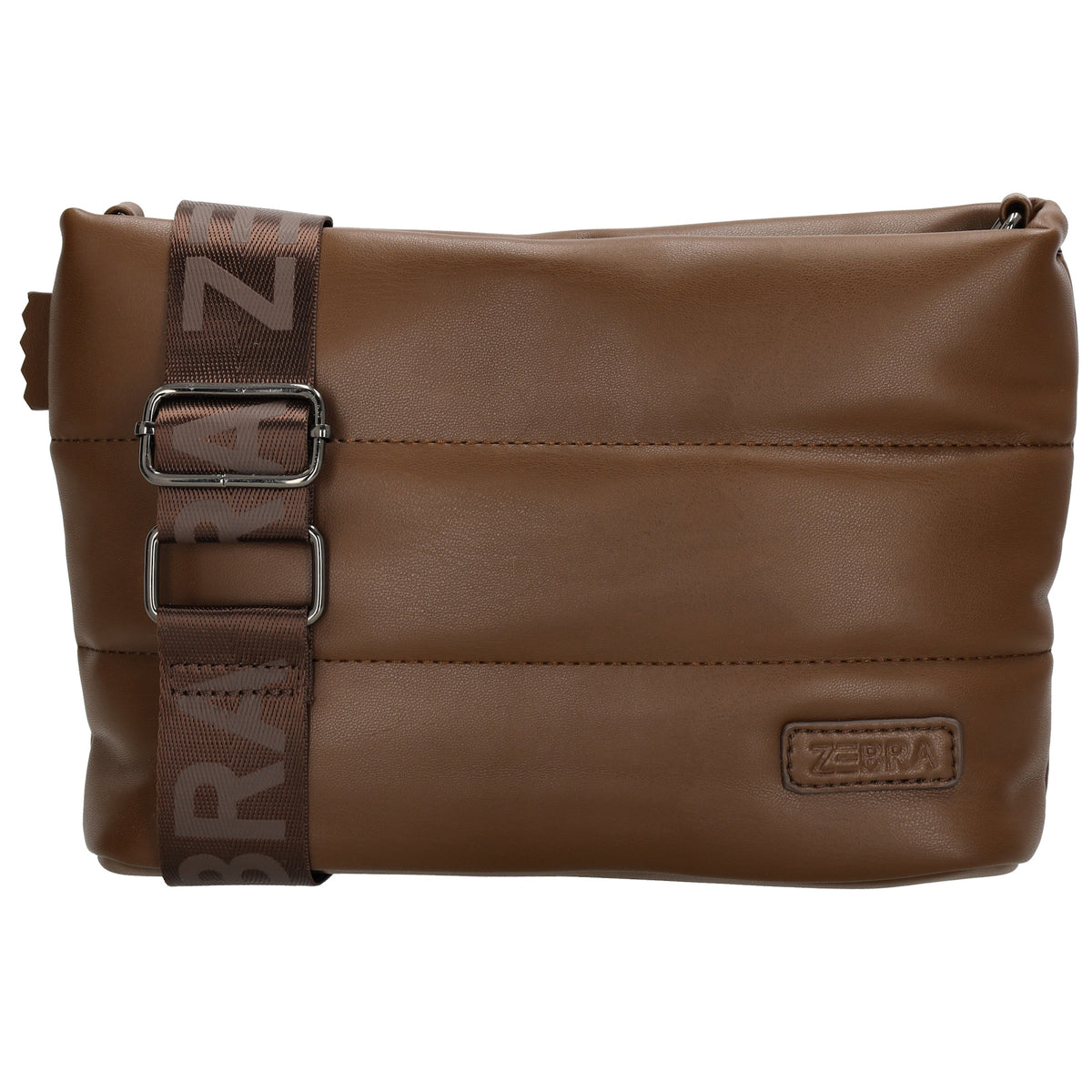 Umhängetasche gesteppt 24x16cm in Braun aus Kunstleder - leder-accessoires.com