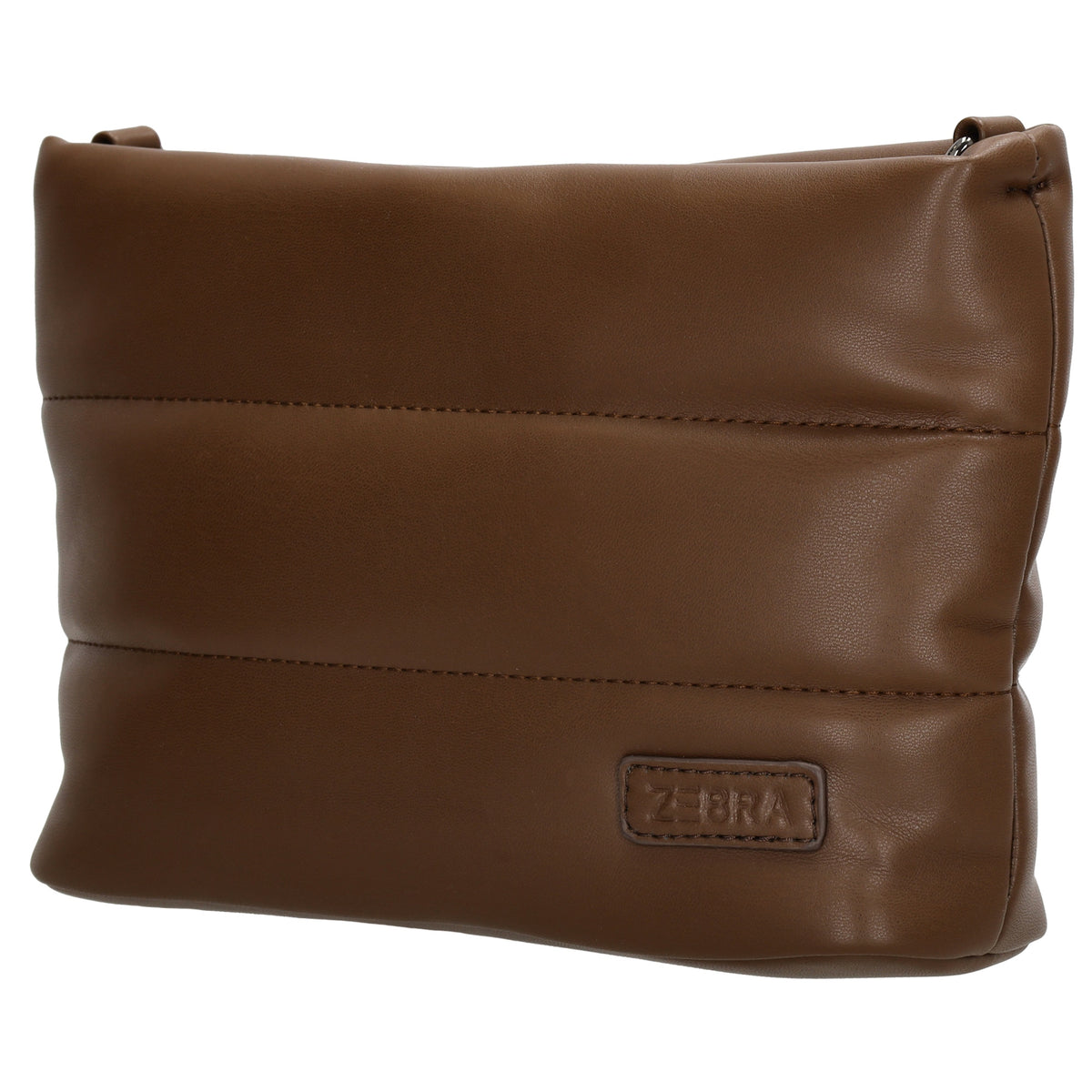 Umhängetasche gesteppt 24x16cm in Braun aus Kunstleder - leder-accessoires.com