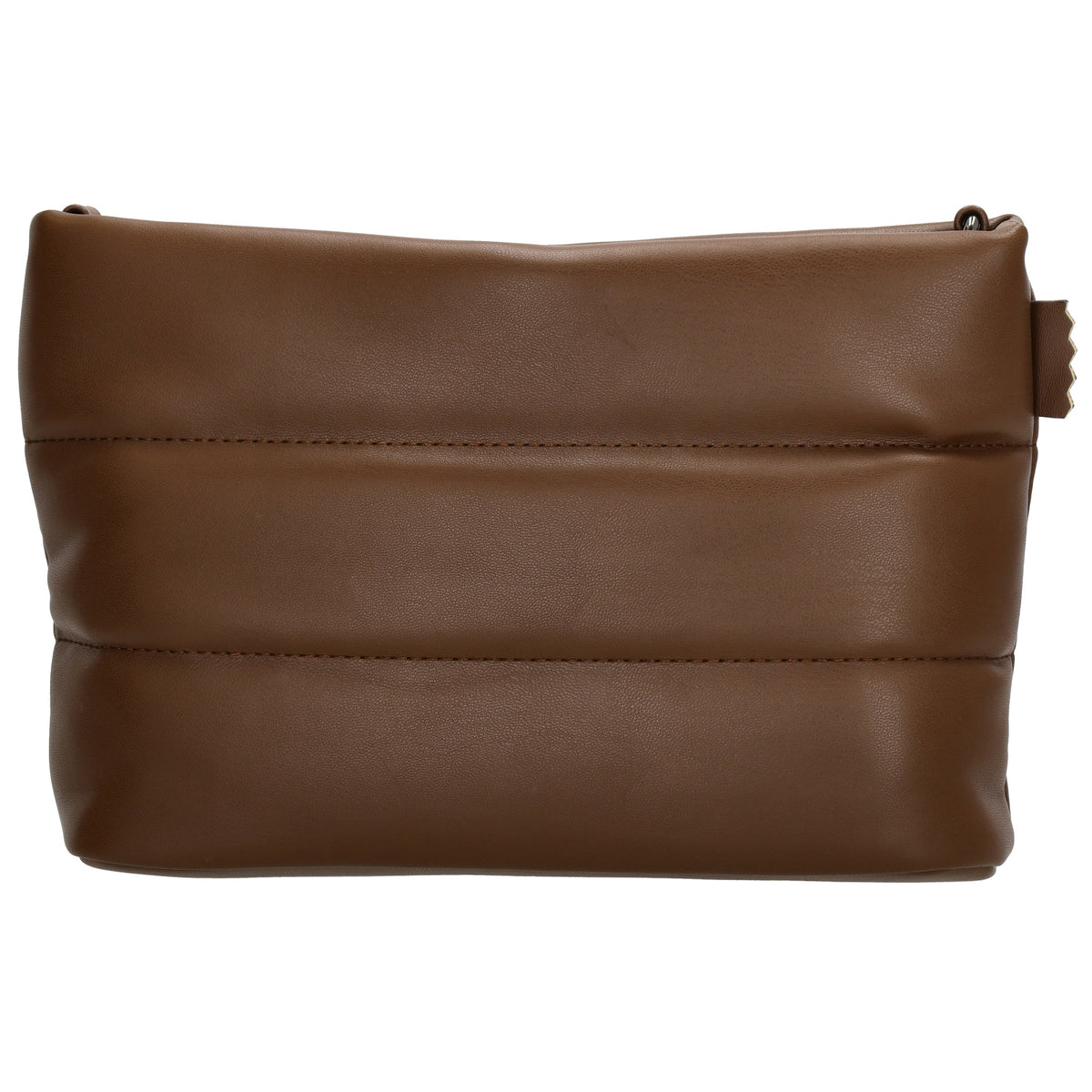 Umhängetasche gesteppt 24x16cm in Braun aus Kunstleder - leder-accessoires.com