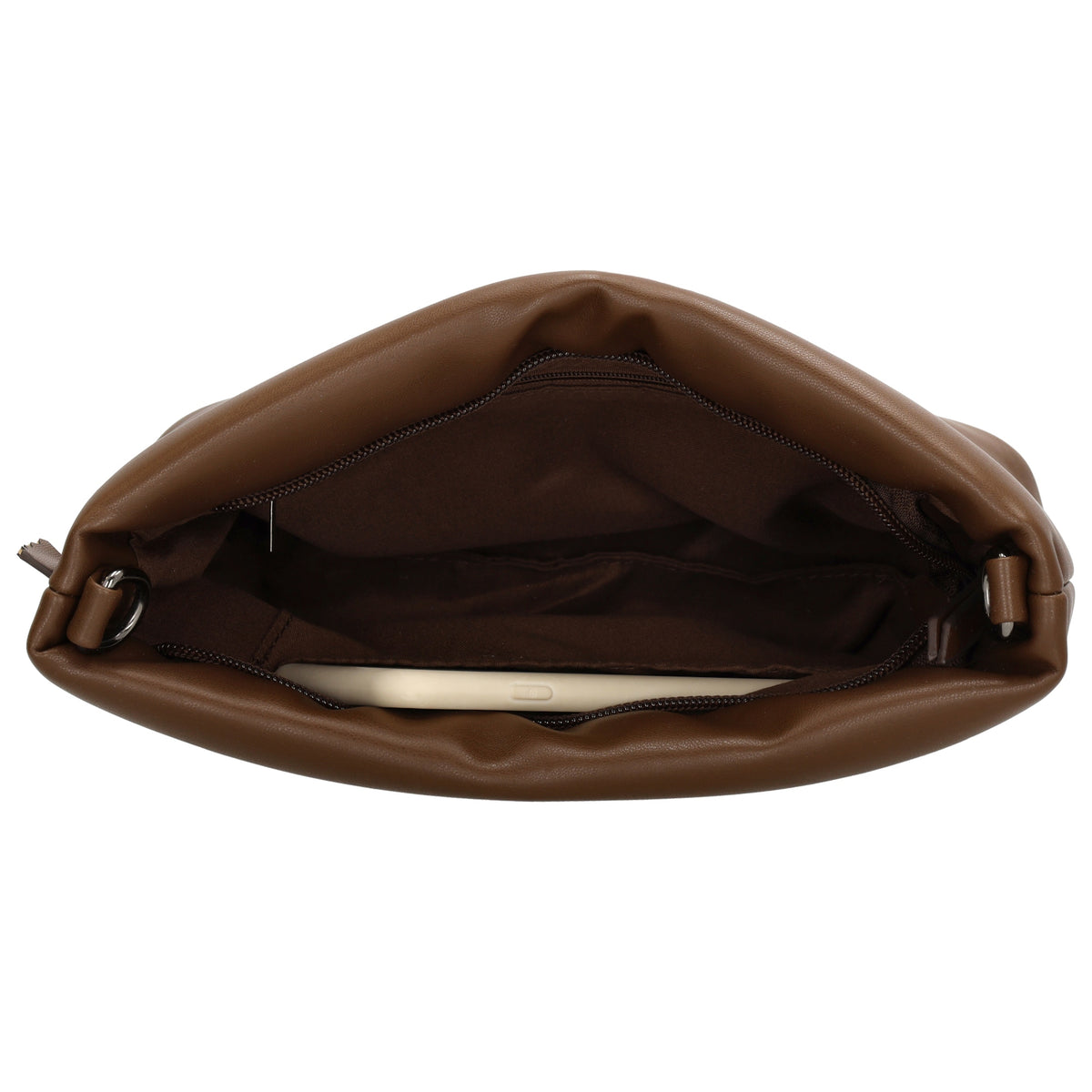 Umhängetasche gesteppt 24x16cm in Braun aus Kunstleder - leder-accessoires.com