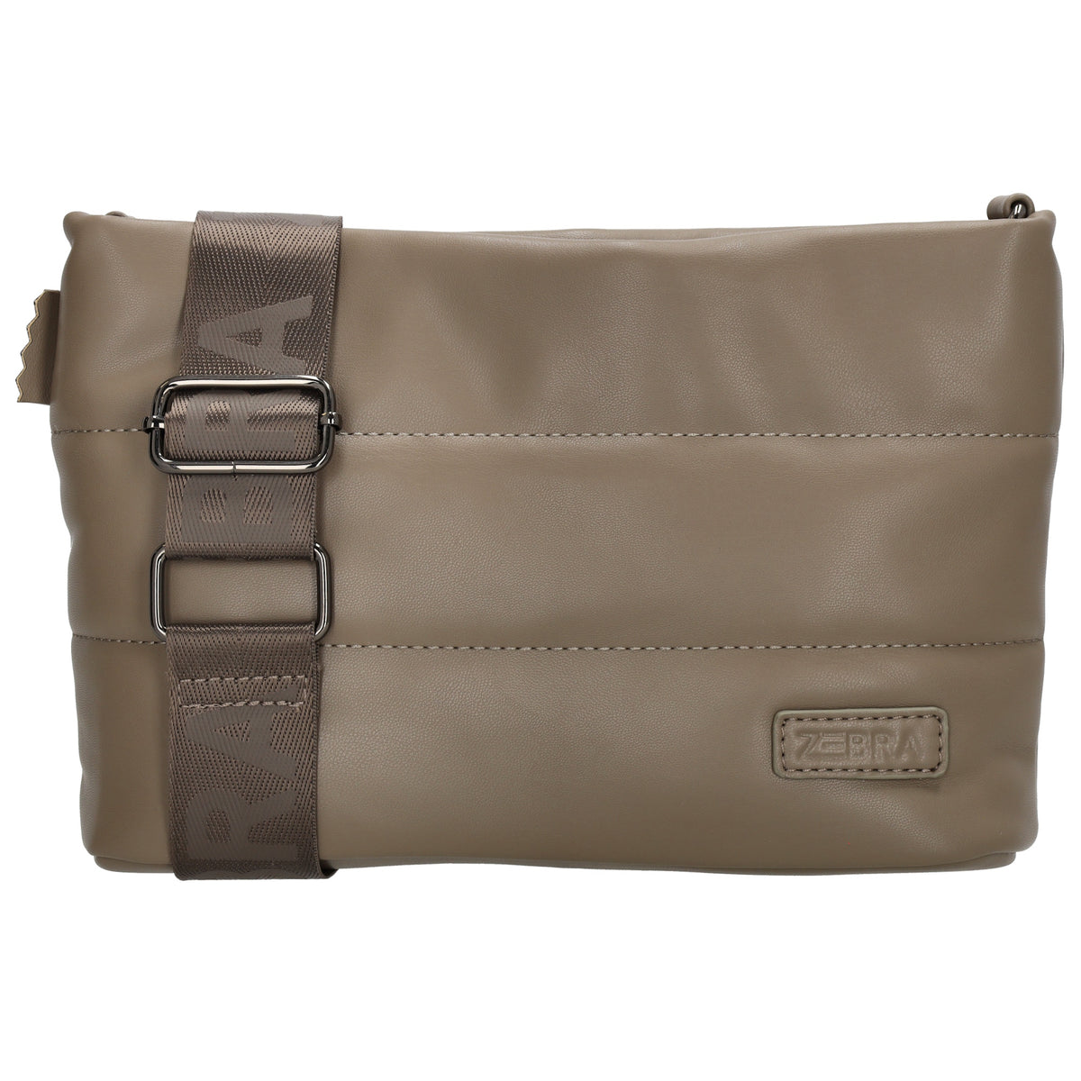 Umhängetasche gesteppt 24x16cm in Taupe aus Kunstleder - leder-accessoires.com